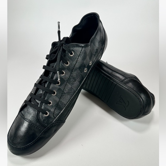 Louis Vuitton Black & Grey Leather Damier Ebene Monogram Sneaker - Picture 16 of 16